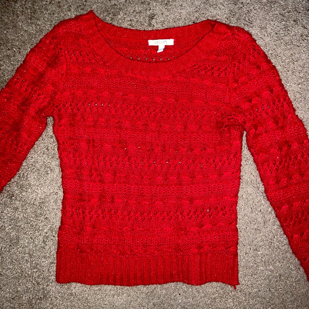 Red Knitted Long Sleeve